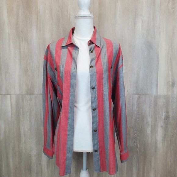 Together Vintage Striped Button Down Shirt G-0184 - Picture 3 of 9